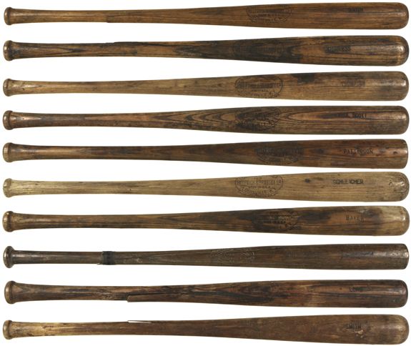 1921-31 H&B Louisville Slugger Professional Model Side Written Game Used Minor League Bats (Lot of 10)