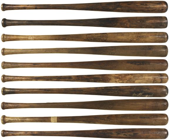 1917-31 H&B Louisville Slugger Professional Model Side Written Game Used Minor League Bats (Lot of 10)