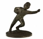 1925 Hubley Figural Cast Iron Football Player Bookend 