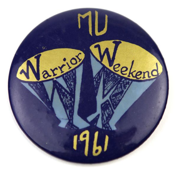 1961 Rare Marquette University Warrior Weekend College Football Pinback