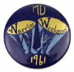 1961 Rare Marquette University Warrior Weekend College Football Pinback