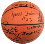 1983-85 Depaul University Team Signed Basketball w/ Ray Meyer - MEARS