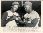 1956 Frank Robinson Cincinnati Reds Jackie Robinson Brooklyn Dodgers "The Chicago Sun-Times Collection Archives" Original Photo (Chicago Sun-Times Hologram/MEARS Photo LOA)