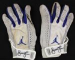 2005-2006 circa Andruw Jones Atlanta Braves Game Worn Signed Batting Gloves - MEARS LOA & JSA 