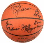 1983-85 Depaul University Team Signed Basketball w/ Ray Meyer - MEARS