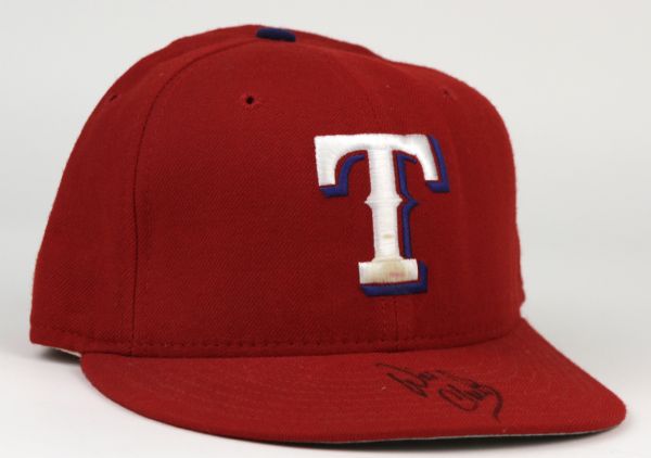1995-96 Will Clark Texas Rangers Game Worn Signed Cap (MEARS LOA)