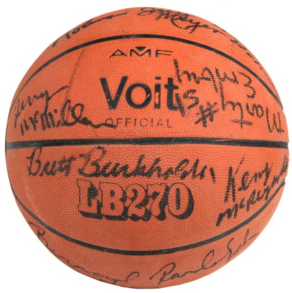 1983-85 Depaul University Team Signed Basketball w/ Ray Meyer - MEARS