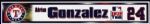 2004 Adrian Gonzalez Texas Rangers Locker Room Nameplate From Rookie Season