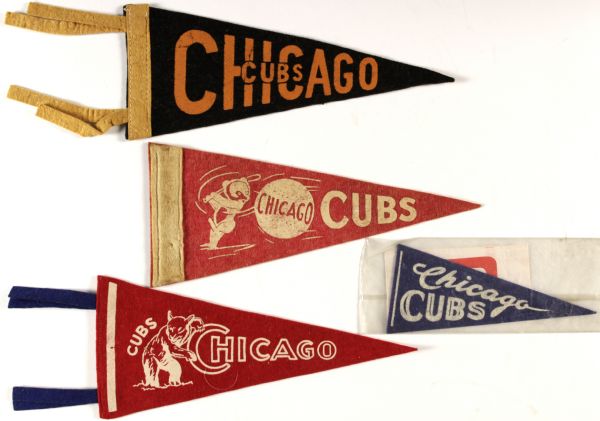 1950s-60s Chicago Cubs Mini-Pennants - Lot of 4 