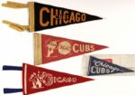 1950s-60s Chicago Cubs Mini-Pennants - Lot of 4 