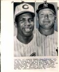 1962 Frank Robinson Cincinnati Reds and Mickey Mantle New York Yankees "TSN Collection Archives" Original 8" x 10" Photo (Sporting News Collection Hologram/MEARS Photo LOA)