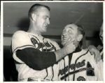 1957 Lew Burdette Fred Haney Milwaukee Braves "The Sporting News Collection Archives" Original Photo (Sporting News Collection Hologram/MEARS Photo LOA)