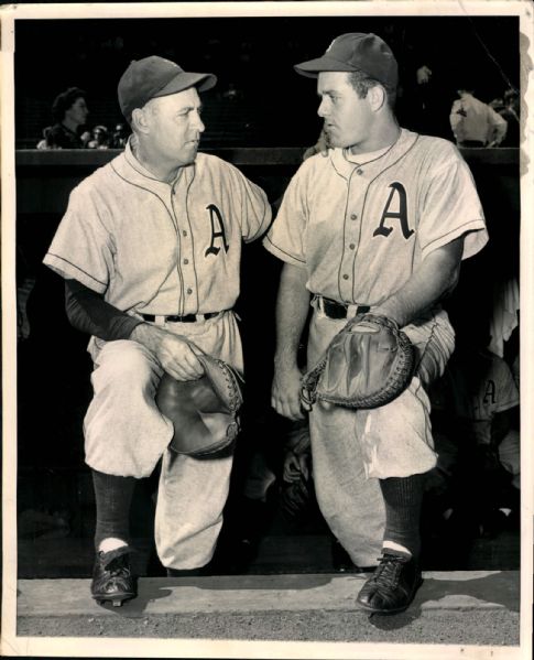 1948 Earle Brucker Earle Brucker Jr. Philadelphia Athletics "The Sporting News Collection Archives" Original Photo (Sporting News Collection Hologram/MEARS Photo LOA)