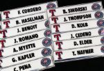 2001 Texas Rangers Opening Day San Juan Puerto Rico Locker Room Nameplate - Lot of 13