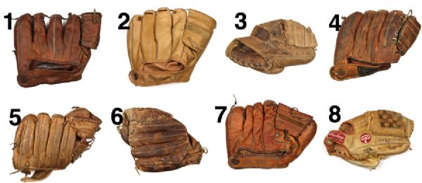 Player Endorsed Store Model Baseball Gloves - Lot of 8