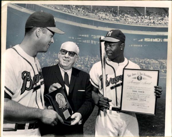 1960 Eddie Mathews Hank Aaron Milwaukee Braves "The Chicago Sun-Times Collection Archives" Original Photo (Chicago Sun-Times Hologram/MEARS Photo LOA)