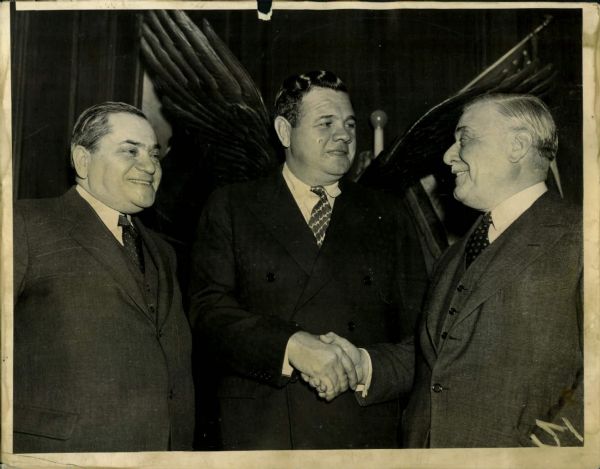 1930s circa Babe Ruth with Wings New York Yankees "The Sporting News Collection Archives" Original 7" x 9" Photo (Sporting News Collection Hologram/MEARS Photo LOA)