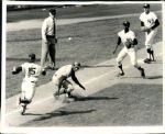 1970 Ted Savage Chased by Thurman Munson "The Sporting News Collection Archives" Original 8" x 10" Photo (Sporting News Collection Hologram/MEARS Photo LOA)