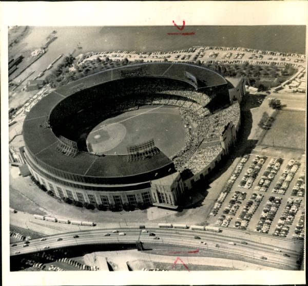 1948 Cleveland Municipal Stadium Attendance Record "The Sporting News Collection Archives" Original 8" x 8.5" Photo (Sporting News Collection Hologram/MEARS Photo LOA)