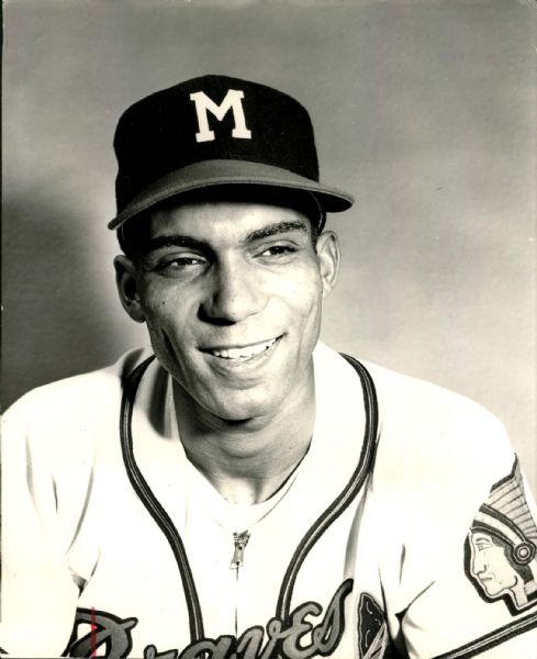 1954 Bill Bruton Milwaukee Braves "The Sporting News Collection Archives" Original Photo (Sporting News Collection Hologram/MEARS Photo LOA)