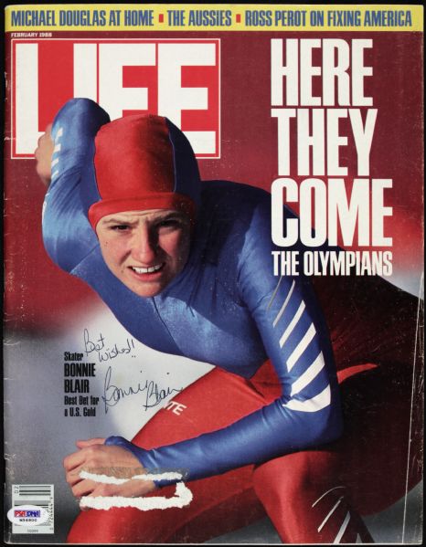1988 Bonnie Blair Signed LIFE Magazine - PSA/DNA Sticker/Certificate