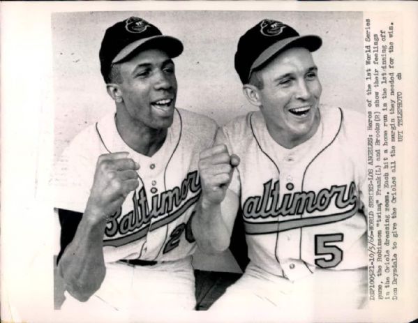 1964-66 Frank Robinson Cincinnati Reds Baltimore Orioles "The Chicago Sun-Times Collection Archives" Original Photos (Chicago Sun-Times Hologram/MEARS Photo LOA) - Lot of 5