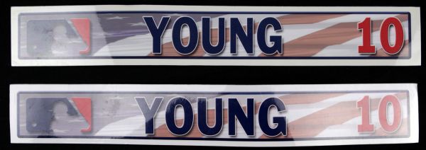 2000s Michael Young Texas Rangers Locker Room Nameplate 