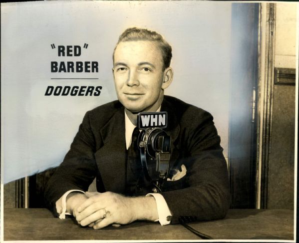 1939-45 Red Barber Brooklyn Dodgers Commentator "The Sporting News Collection Archives" Original Photo (Sporting News Collection Hologram/MEARS Photo LOA)