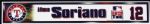 2004 Alfonso Soriano Texas Rangers Locker Room Nameplate 