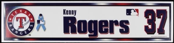 2004 Kenny Rogers Texas Rangers Fathers Day Locker Room Nameplate