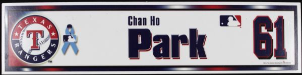 2004 Chan Ho Park Texas Rangers Fathers Day Locker Room Nameplate 