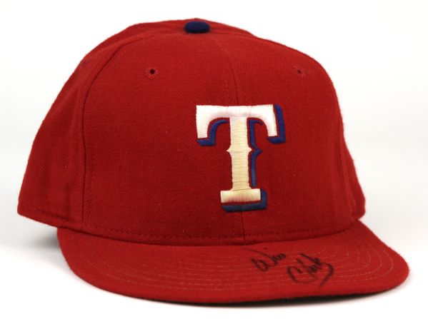 1995-96 Will Clark Game Worn and Signed Texas Rangers Authentic Cap - JSA