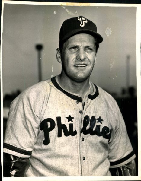 1948-49 circa Bert Haas Philadelphia Phillies "The Sporting News Collection Archives" Original 8" x 10" Photo (Sporting News Collection Hologram/MEARS Photo LOA)