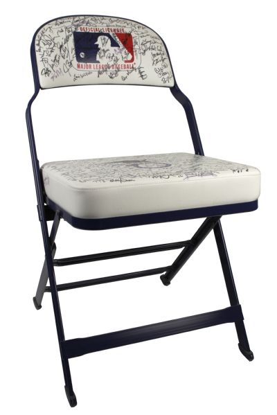1990s Arlington Stadium Locker Room Chair Signed by Over 200 MLB Players Inc. Cal Ripken Frank Thomas - JSA
