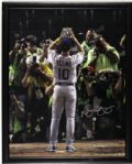 2009 Michael Young Texas Rangers All Star Game MVP Signed 16" x 20" Photo Display - MLB Hologram