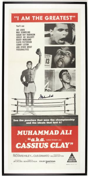 1970 Muhammad Ali A.K.A. Cassius Clay 13" x 29 1/2" Insert Poster Display - JSA 