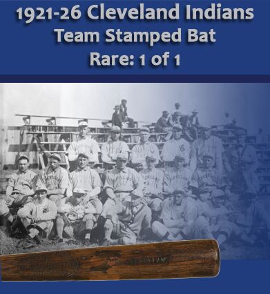1921-26 Rare Cleveland Indians Block Letter Team Professional Model Side Written Game Used Bat (MEARS Auction LOA)