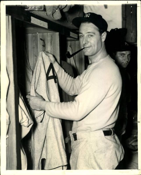 1930s circa Lou Gehrig in Locker Room New York Yankees "The Sporting News Collection Archives" Original 8" x 10" Photo (Sporting News Collection Hologram/MEARS Photo LOA)
