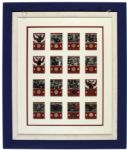 2002 Topps American Pie Presidential First Pitch Swatch Cards Display - Set of 16