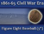 1861-65 circa Civil War Era Hand Made Salesmans Sample Figure Eight Baseball (3" circumference) - Extremely Rare