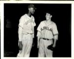 1945 Bob Feller Cleveland Indians Satchel Paige Kansas City Monarchs "The Sporting News Collection Archives" Original Photo (Sporting News Collection Hologram/MEARS Photo LOA)
