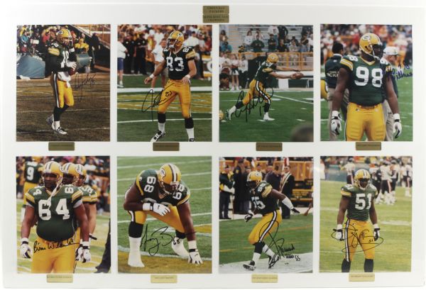 1995-96 Green Bay Packers Signed 8" x 10 Photo Display w/ 15 Sigs. - JSA 