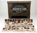 1940/50s Ultra Rare Johnston Cookies Table Top Display Box with Painted Glass Advertisement & Lot of 18 Milwaukee Braves Johnstons Cookies Cards