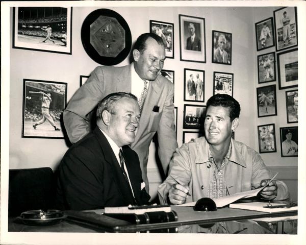 1955-58 Ted Williams Joe Cronin Boston Red Sox "The Sporting News Collection Archives" Original Photos (Sporting News Collection Hologram/MEARS Photo LOA) - Lot of 2