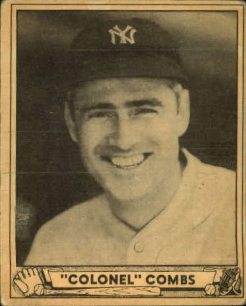 1940 Earle Combs New York Yankees Play Ball Card #124