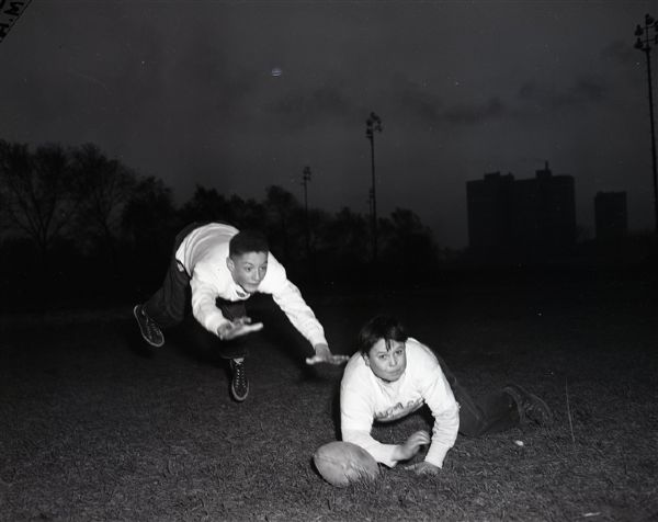1949 Chicago Boys Club Midget Football Team "The Chicago Sun-Times" Original 4" x 5" B & W Negatives (Chicago Sun-Times Hologram/MEARS Photo LOA) - Lot of 6