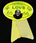 1971 Ray Nitschke Green Bay Packers Vintage "We Love Ray" Pinback - From Ray Nitschke day at Lambeau Field