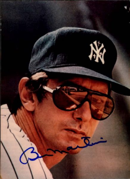 1980s Bill Martin Signed New York Yankees 3 1/2" x 5" Photo - JSA 