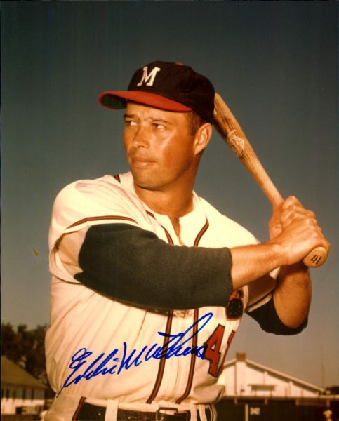 Eddie Mathews Milwaukee Braves Signed 8" x 10" Photo - JSA 