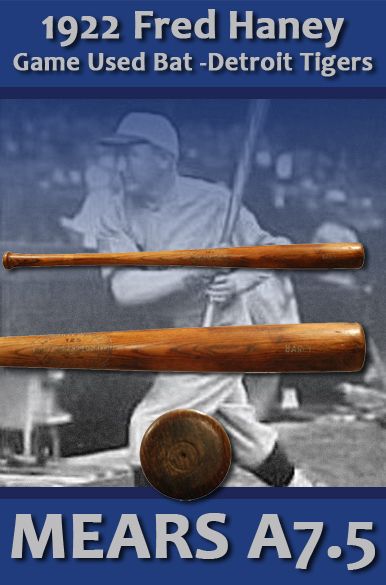 1922 Fred Haney H&B Louisville Slugger Professional Model  Rookie Era Game Bat - Detroit Tigers - Boston Red Sox - PCL (MEARS A7.5)